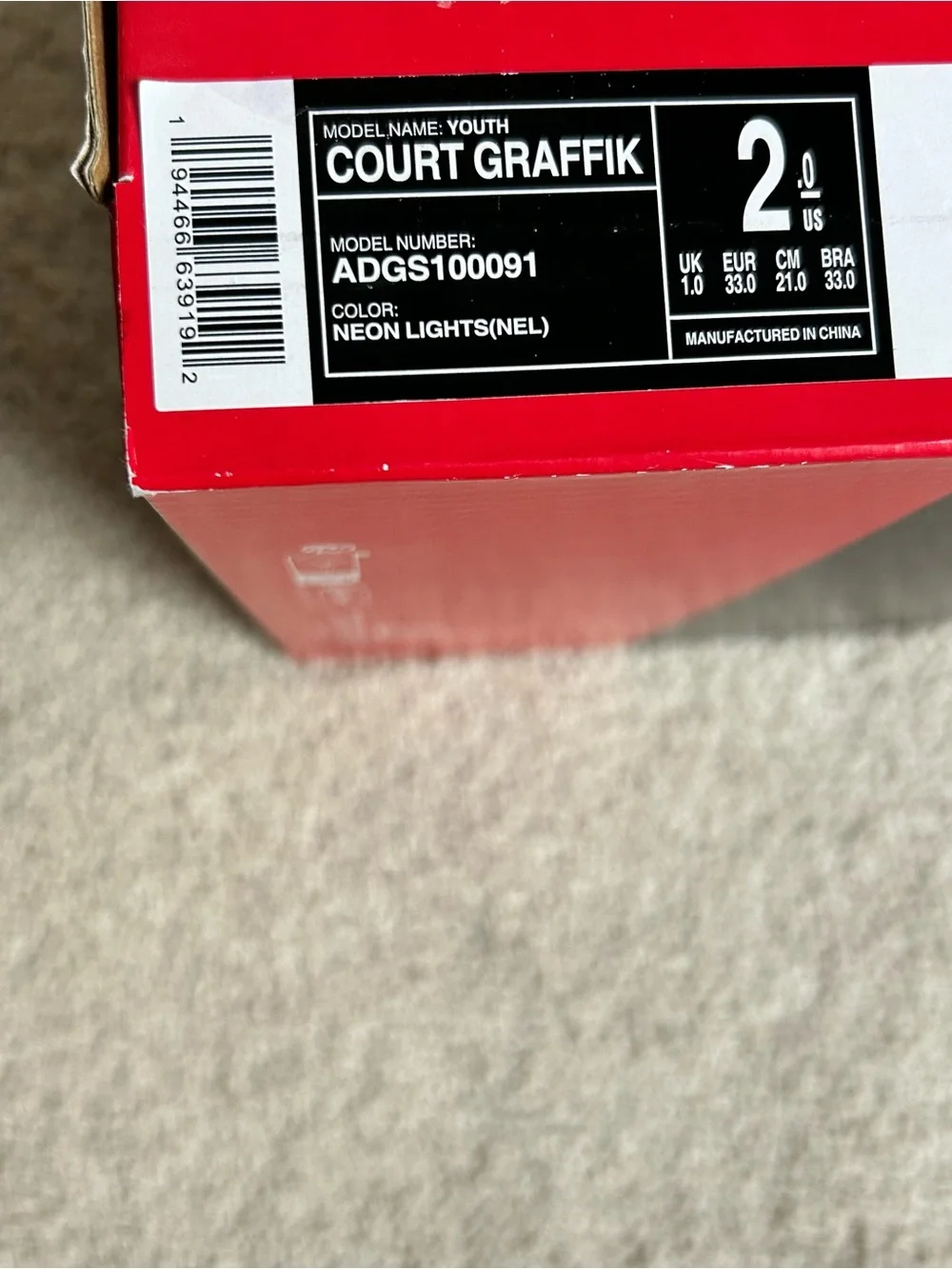 Youth Girls Sz 2 DC Skate Court Graffik Sneakers Black Pink Blue Neon Lights New